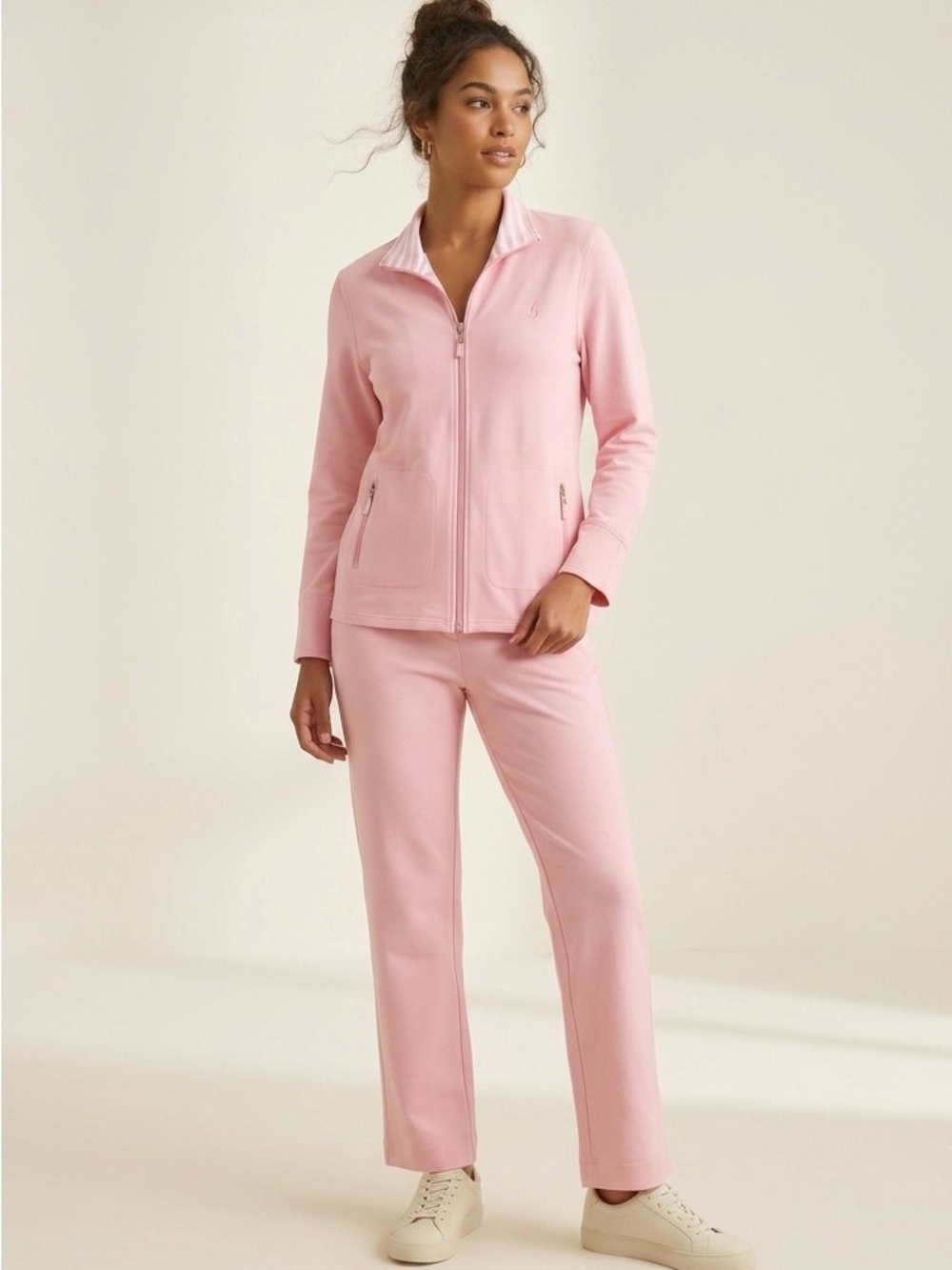 Allison Daley Pink Tracksuit Set - Jacket & Pants | Petite Medium (PM)